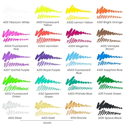 Acrylic Markers - Set of 20 | ARTEZA