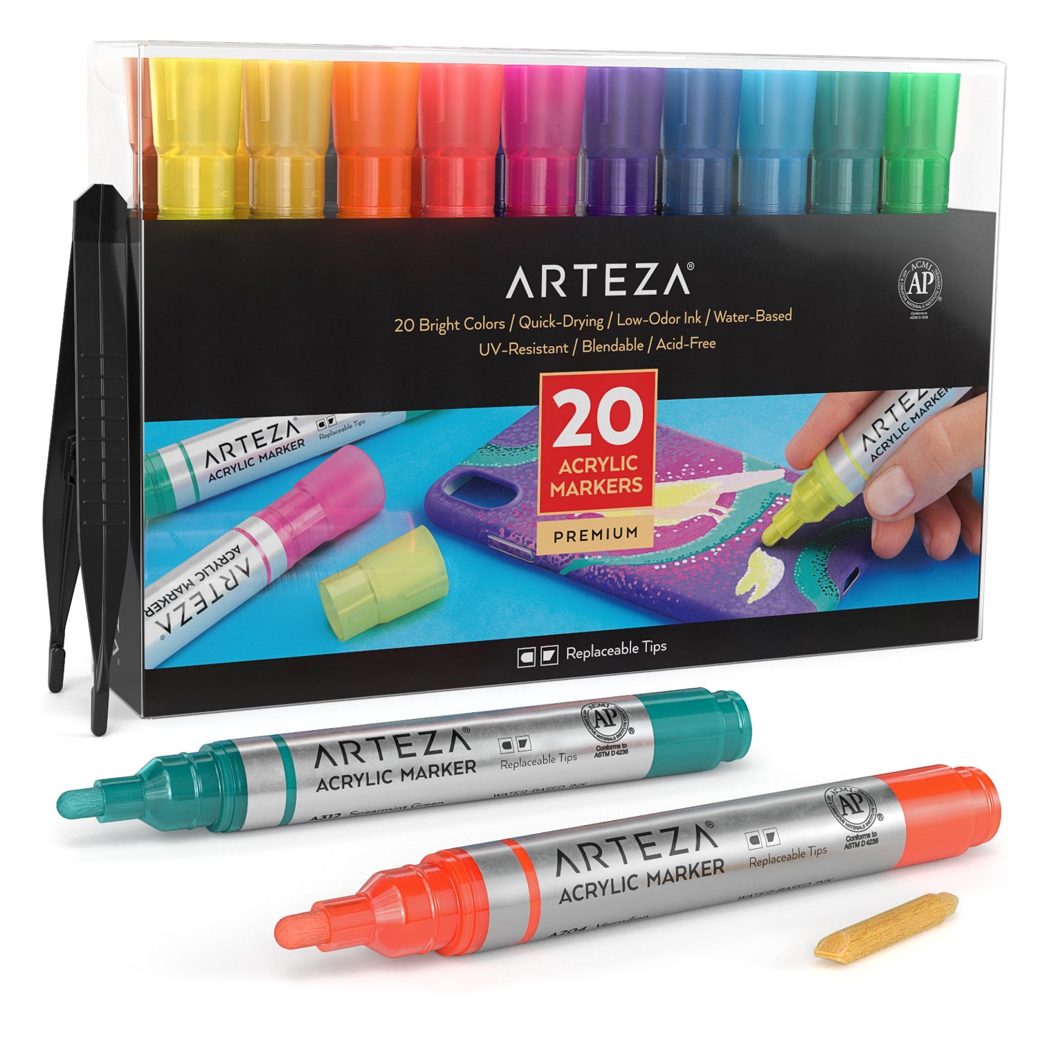 Acrylic Markers - Set of 20 | ARTEZA