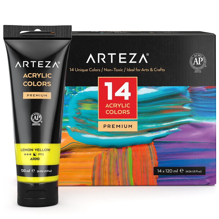 Download Acrylic Premium Artist Paint 120ml Pouches Arteza