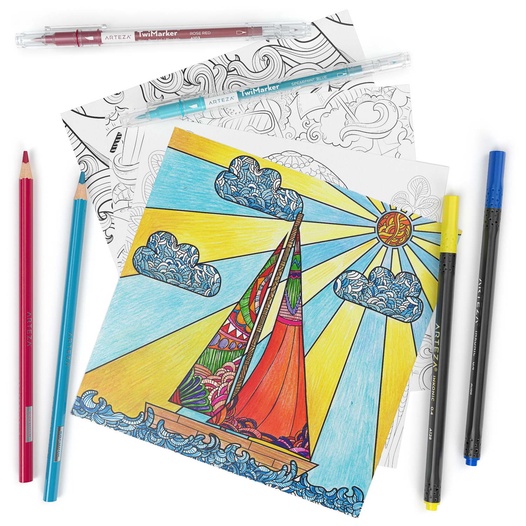 Download Coloring Book Ocean Illustrations 72 Sheets Arteza