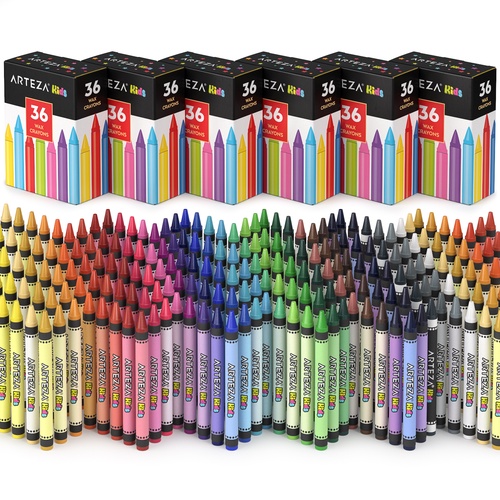 Kids Regular Crayons, Sets of 36 - Pack of 216 | ARTEZA