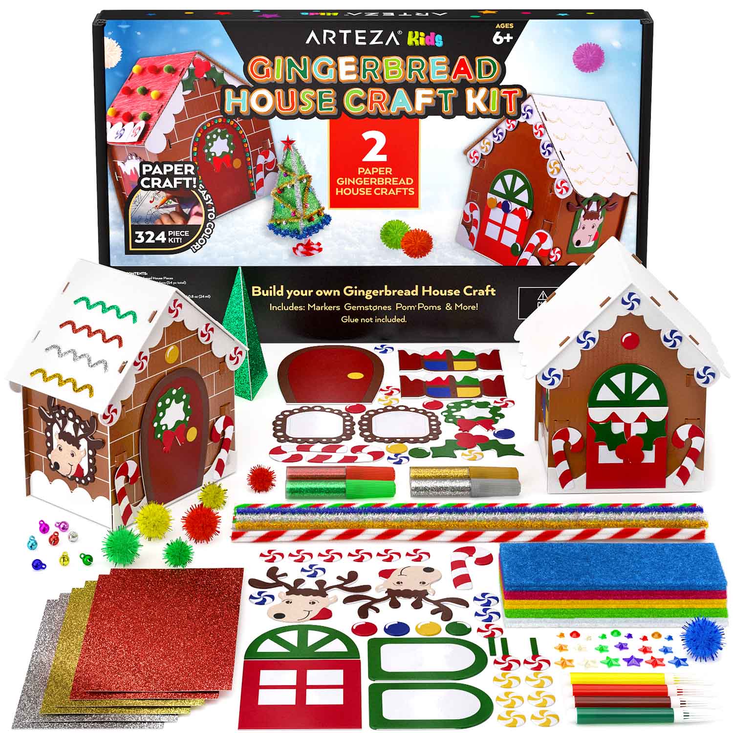 Christmas Creatology 3D Structure Craft KIt GINGERBREAD HOUSE 519 pc Age 6 New 